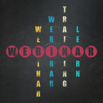 Education concept: word Webinar in solving Crossword Puzzle Illustration