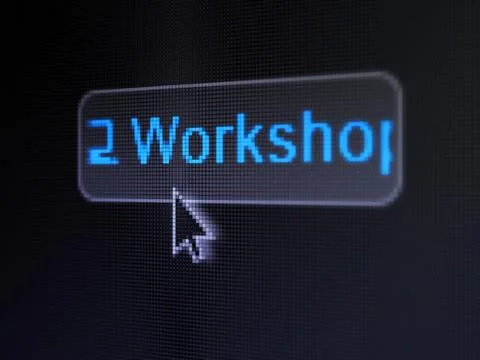 Education concept: Workshop and Computer Pc on digital button background 스톡 일러스트