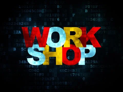 Education concept: Workshop on Digital background 库存插图