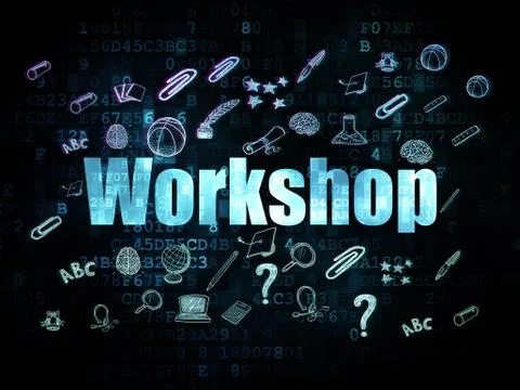 Education concept: Workshop on Digital background 库存插图