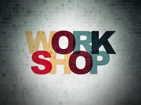 Education concept: Workshop on Digital Data Paper background Stock Illustration
