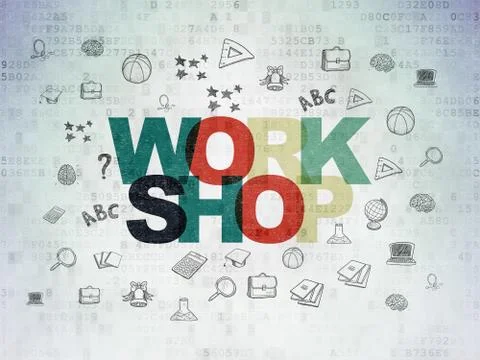 Education concept: Workshop on Digital Data Paper background Stock-Illustration