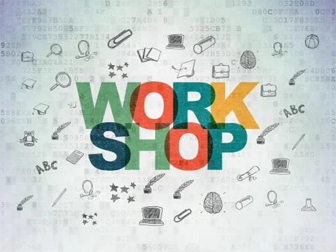 Education concept: Workshop on Digital Paper background Illustrazione stock