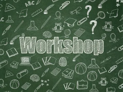 Education concept: Workshop on School Board background Illustrazione stock