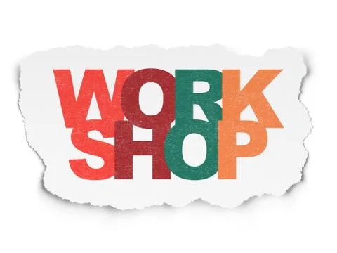 Education concept: Workshop on Torn Paper background Stock Illustration