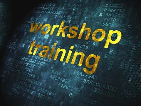 Education concept: Workshop Training on digital background Illustrazione stock