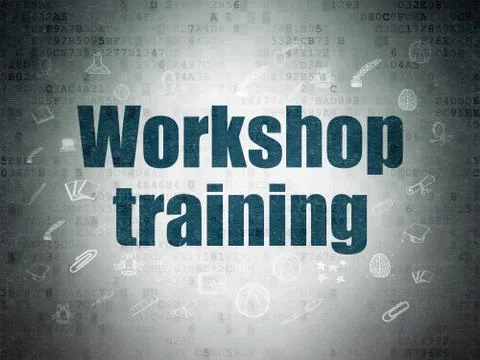 Education concept: Workshop Training on Digital Paper background 库存插图