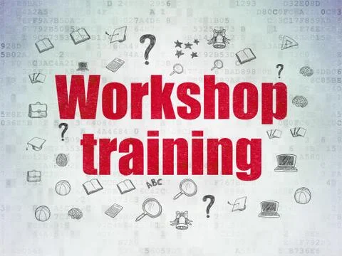 Education concept: Workshop Training on Digital Data Paper background 스톡 일러스트