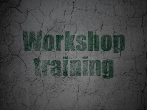 Education concept: Workshop Training on grunge wall background Illustrazione stock