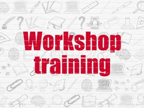 Education concept: Workshop Training on wall background Illustrazione stock