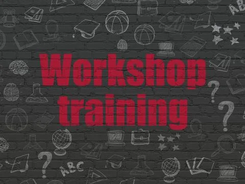 Education concept: Workshop Training on wall background Illustrazione stock
