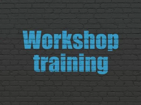 Education concept: Workshop Training on wall background Illustrazione stock