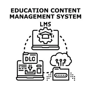 Education content management system learning technology strategy 스톡 일러스트