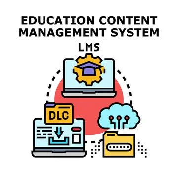 Education content management system learning technology strategy Illustrazione stock
