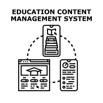 Education content management system providing digital learning Stock Illustration