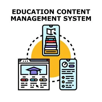 Education content management system providing digital learning Illustrazione stock