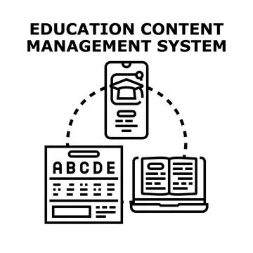 Education content managing system for learning technology 스톡 일러스트