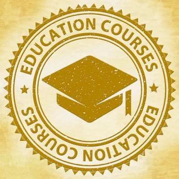  Education Courses Indicating Study Educate And Stamp Stock Illustration