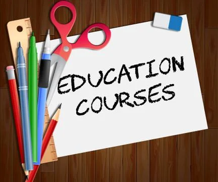 Education Courses Paper Shows Course 3d Illustration Illustration