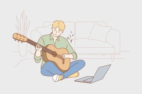 Education, creativity, learning, play, music concept Stock Illustration