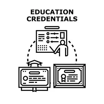 Education credentials vector concept receiving diploma certificate Stock Illustration