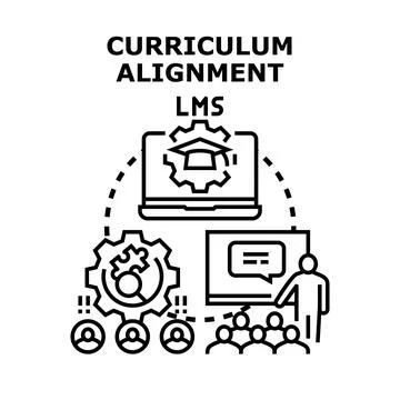 Education curriculum alignment learning management system concept 库存插图