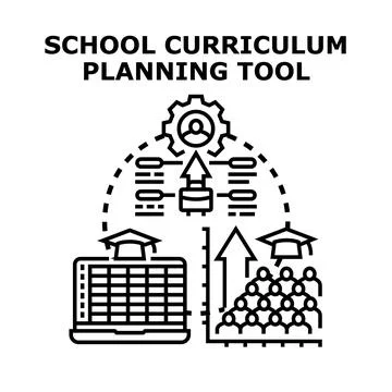 Education curriculum planning tool concept developing student learning Stock Illustration