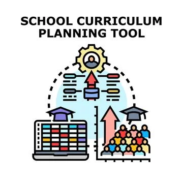Education curriculum planning tool concept developing student learning Stock Illustration