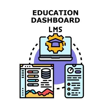 Education dashboard lms learning management system concept Stockillustratie