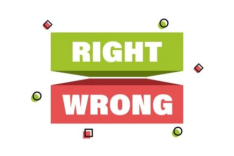 Education decision right or wrong. Illustrazione stock