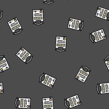 Education degree interview job vector seamless pattern 스톡 일러스트