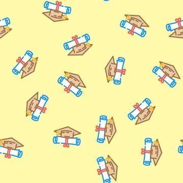 Education degree interview job vector seamless pattern イラスト素材