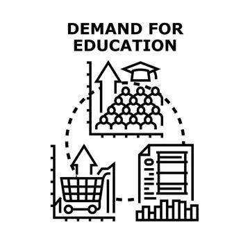 Education demand growth concept with student group Stock Illustration