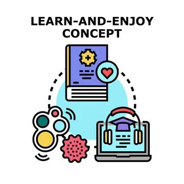 Education developing concept with learning process and enjoyment Stock Illustration