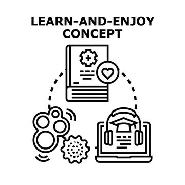 Education developing concept with learning process and enjoyment Stock Illustration