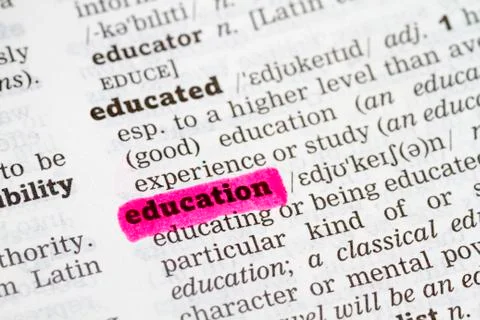 Education Dictionary Definition Stock Photos