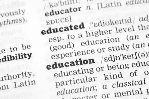 Education  Dictionary Definition Stock Photos