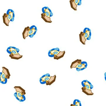 Education diving school isometric icon seamless pattern Stock Illustration