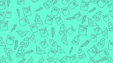 Education doodle a seamless pattern of school supplies creates a cheerful design 스톡 동영상 334368103