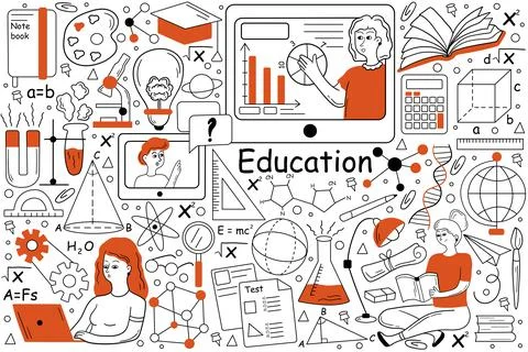 Education doodle set イラスト素材