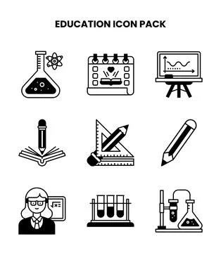 Education DuoTone Vector Icons Pack Illustrazione stock