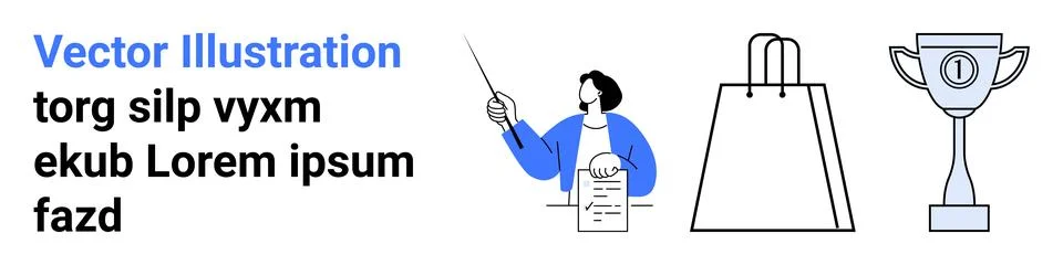 Education, e-commerce, achievement, learning, business goals, success. Teache Stock Illustration