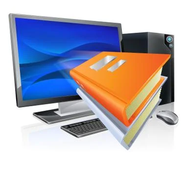 Education e-learning computer book concept Stock-Illustration
