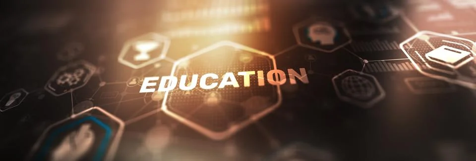 Education E-learning, internet lessons and online webinar internet Technology Stock Illustration
