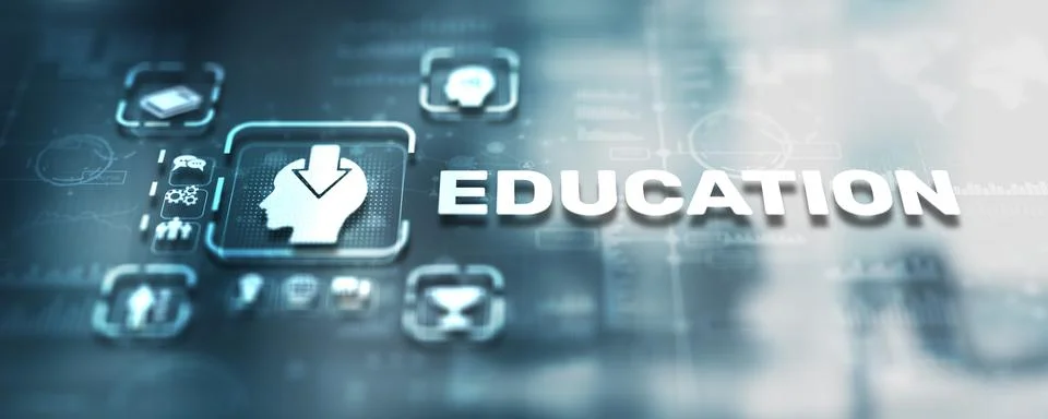 Education E-learning , internet lessons and online webinar internet Technology Illustration