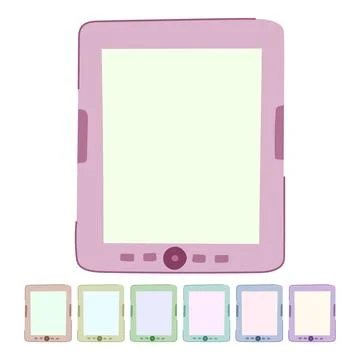 Education e-reader vector cartoon graphic Stock Illustration