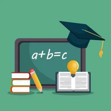 Education easy learning set icons Stock Illustration