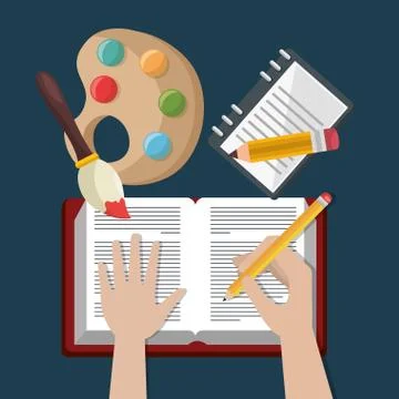 Education easy learning set icons Illustrazione stock