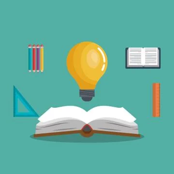 Education easy learning set icons Illustrazione stock