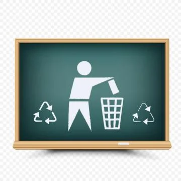 Education ecology lessons waste processing Illustrazione stock